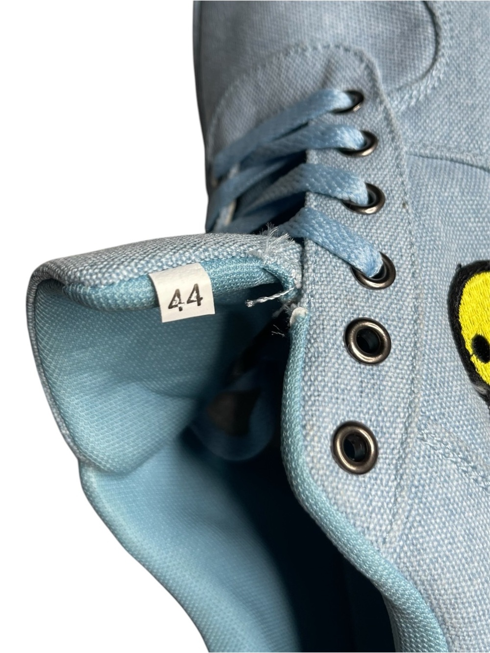 Light Blue Canvas Sneakers with Pac-Man Patch Fashion - Picture 7 of 8